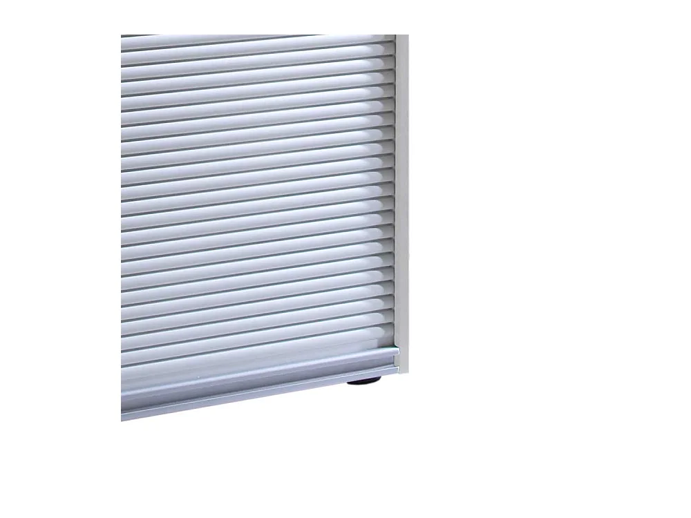 Büroschrank mit Rolladentür Weiß