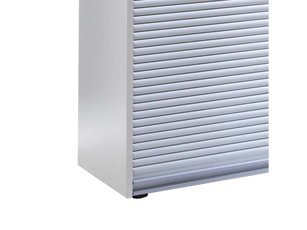 Büroschrank mit Rolladentür Weiß