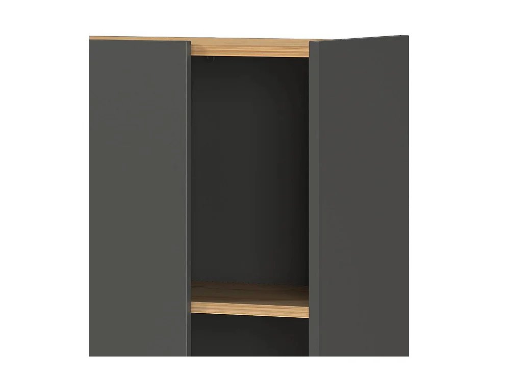 Büroschrank Schrank Büro in Dunkelgrau mit zwei Einlegeböden