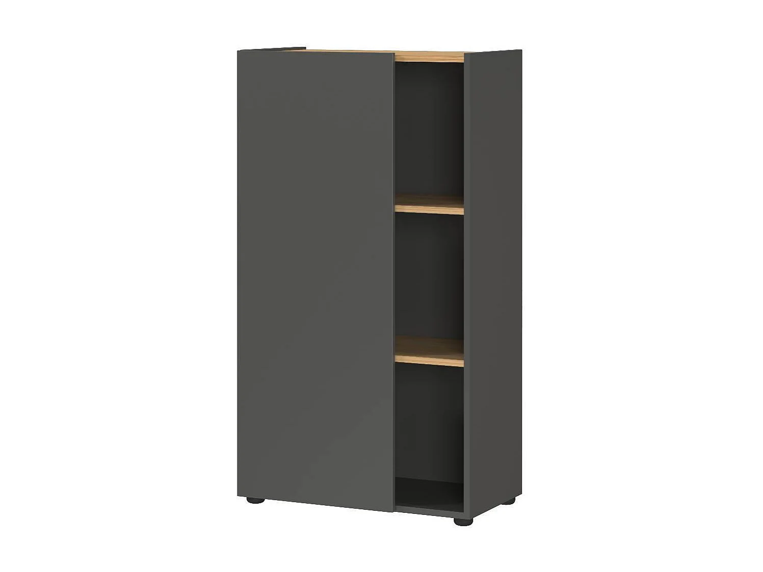 Büroschrank Schrank Büro in Dunkelgrau mit zwei Einlegeböden