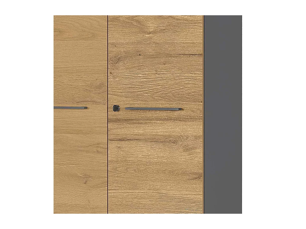 Aktenordnerschrank in Wildeichefarben und Dunkelgrau abschließbar