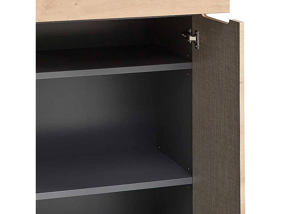 Aktenschrank mit offenem Fach in Wildeichefarben Dunkelgrau