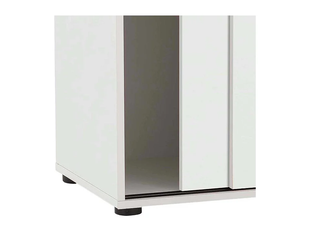Abschließbarer Büroschrank in Weiß 2 Schiebetüren
