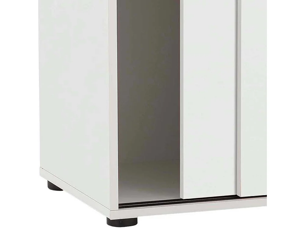 Abschließbarer Büroschrank in Weiß 2 Schiebetüren