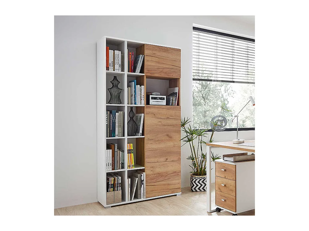 Büroschrank in Weiß und Wildeiche Dekor Made in Germany