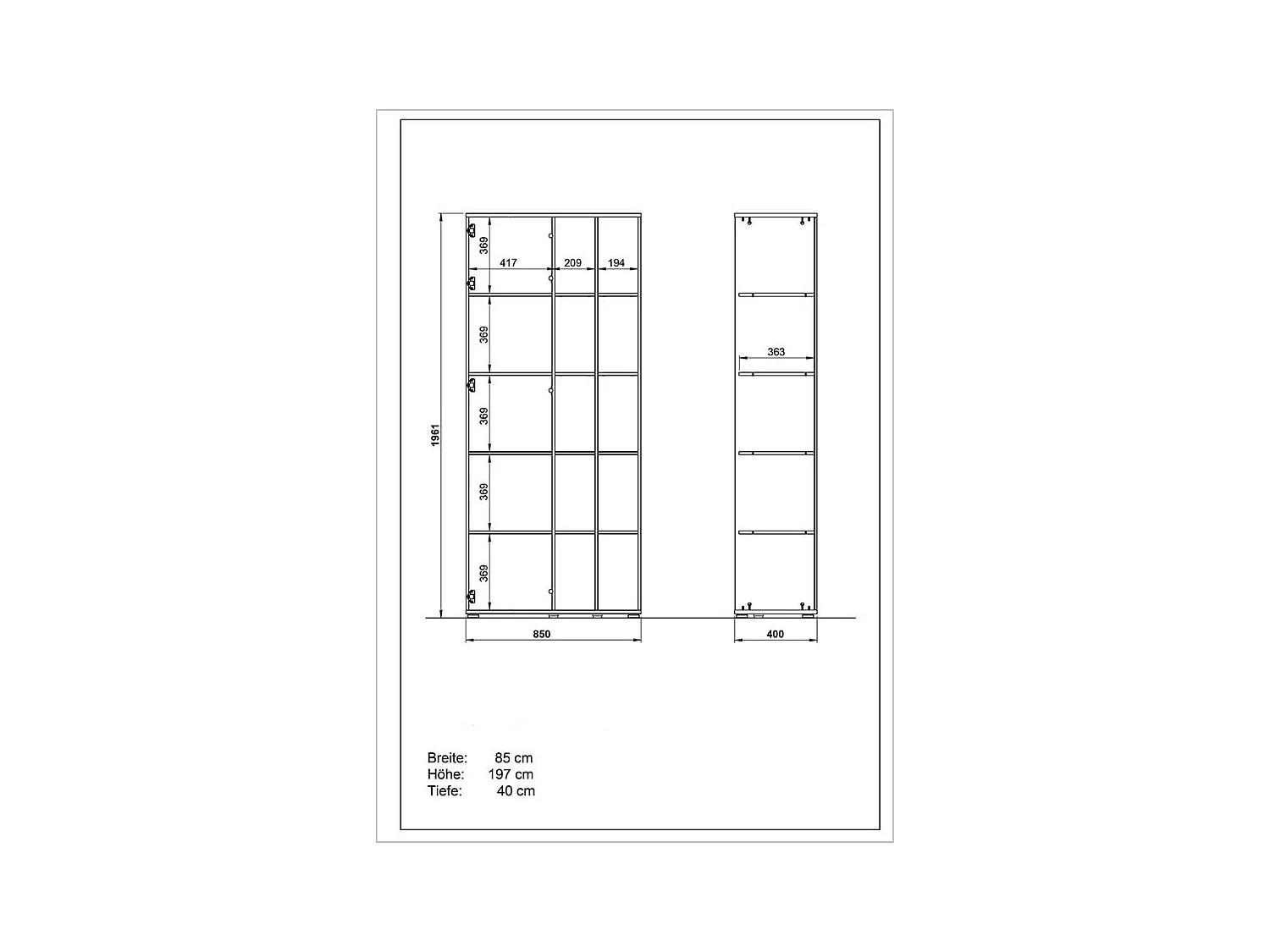 Büroschrank in Weiß und Wildeiche Dekor Made in Germany