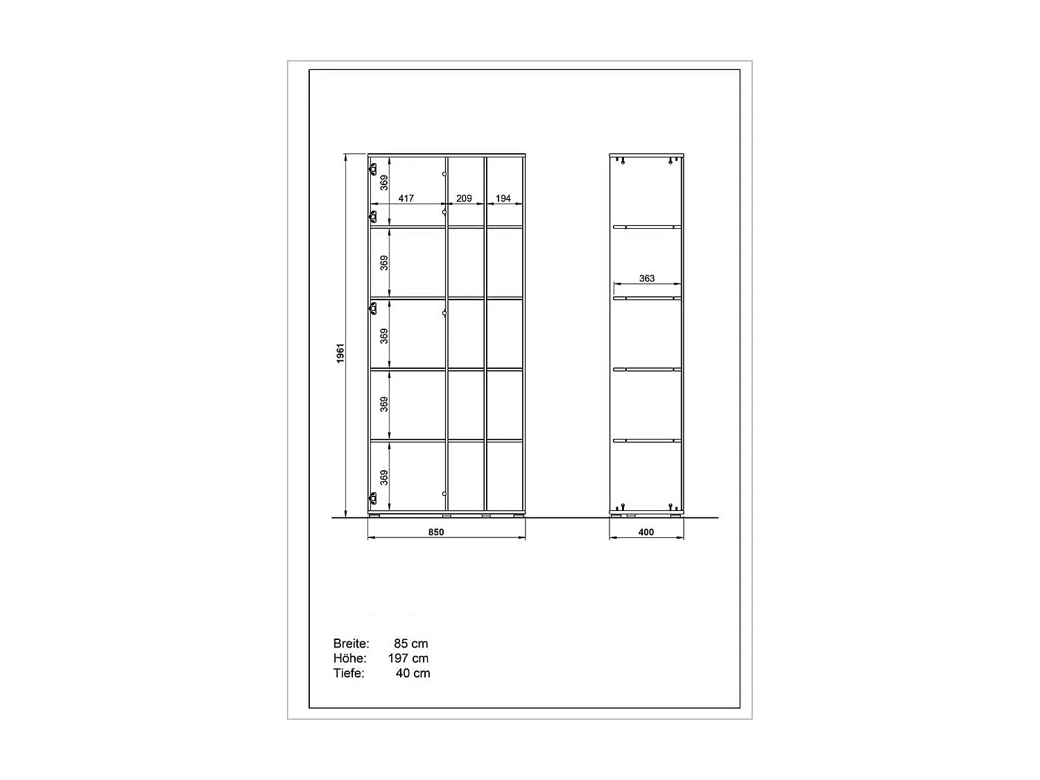 Büroschrank in Weiß und Wildeiche Dekor Made in Germany