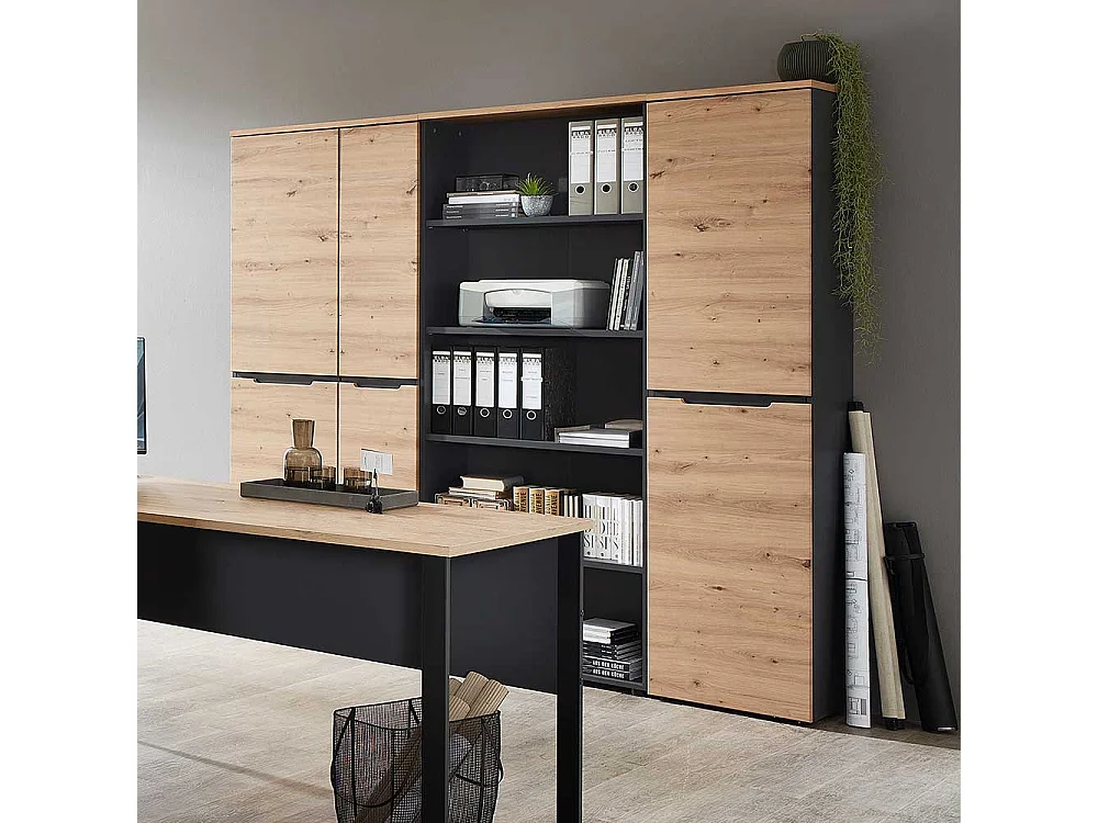 Aktenordnerschrank hoch in modernem Design zwei Drehtüren