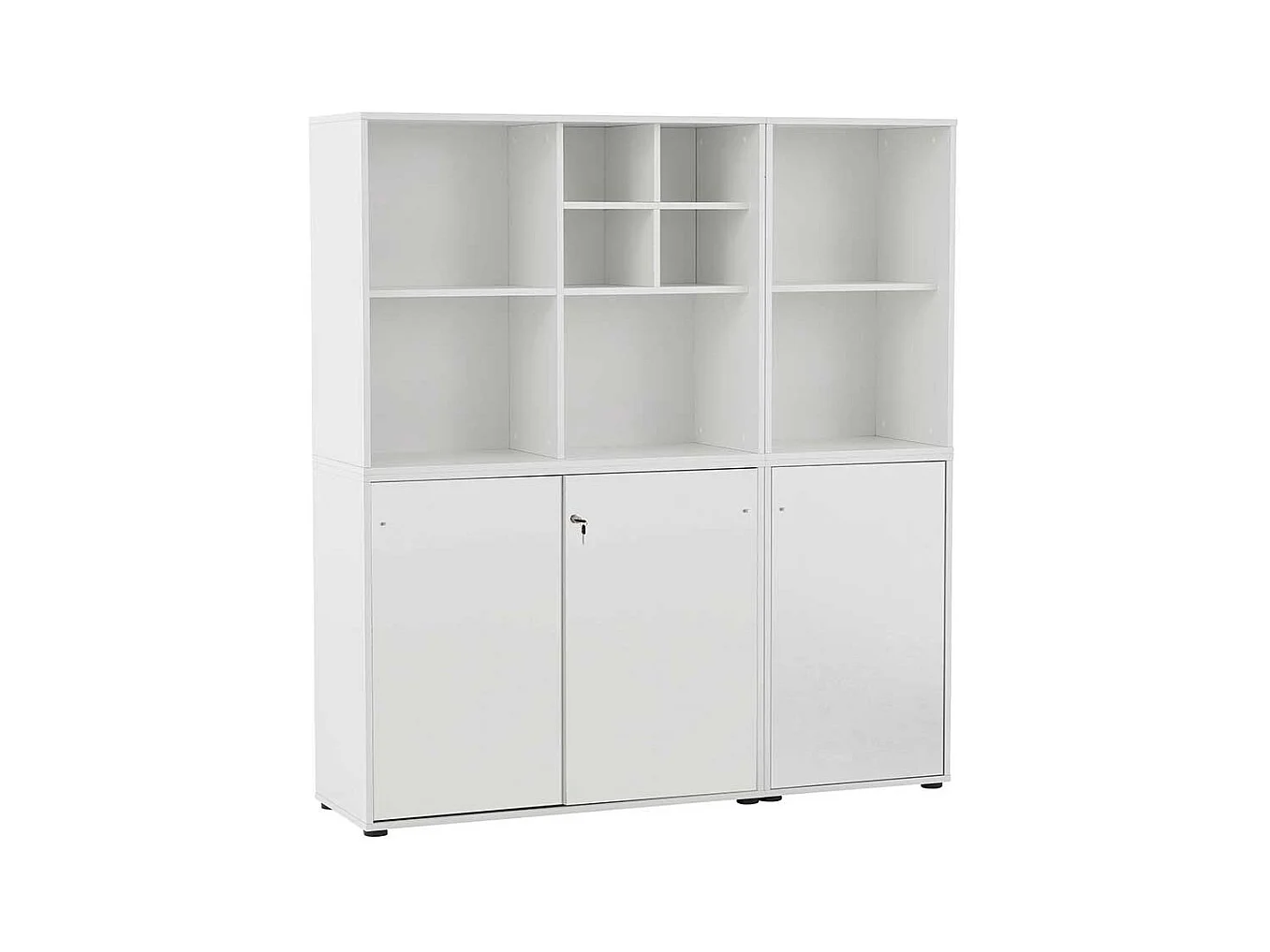 Aktenschrank Büro weiss mit Dreh- und Schiebetüren Made in Germany