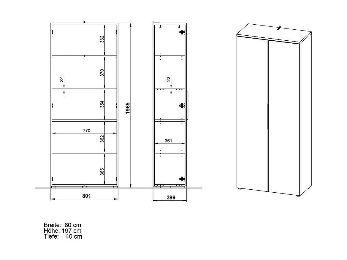 Aktenordnerschrank Schrank Made in Germany in Dunkelgrau