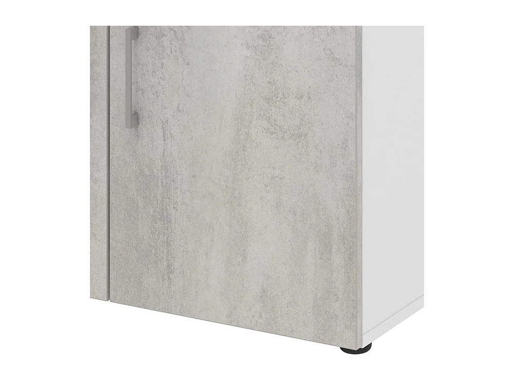 Home Office Schrank in Beton Optik Grau Wei�