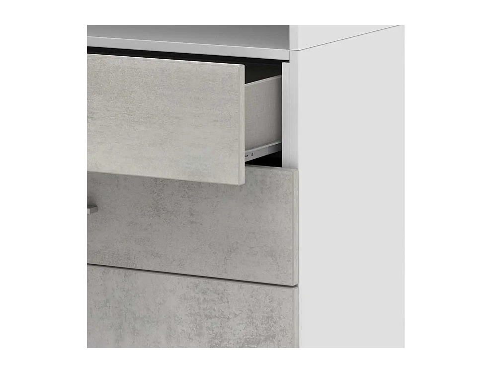 Home Office Schrank in Beton Optik Grau Wei�