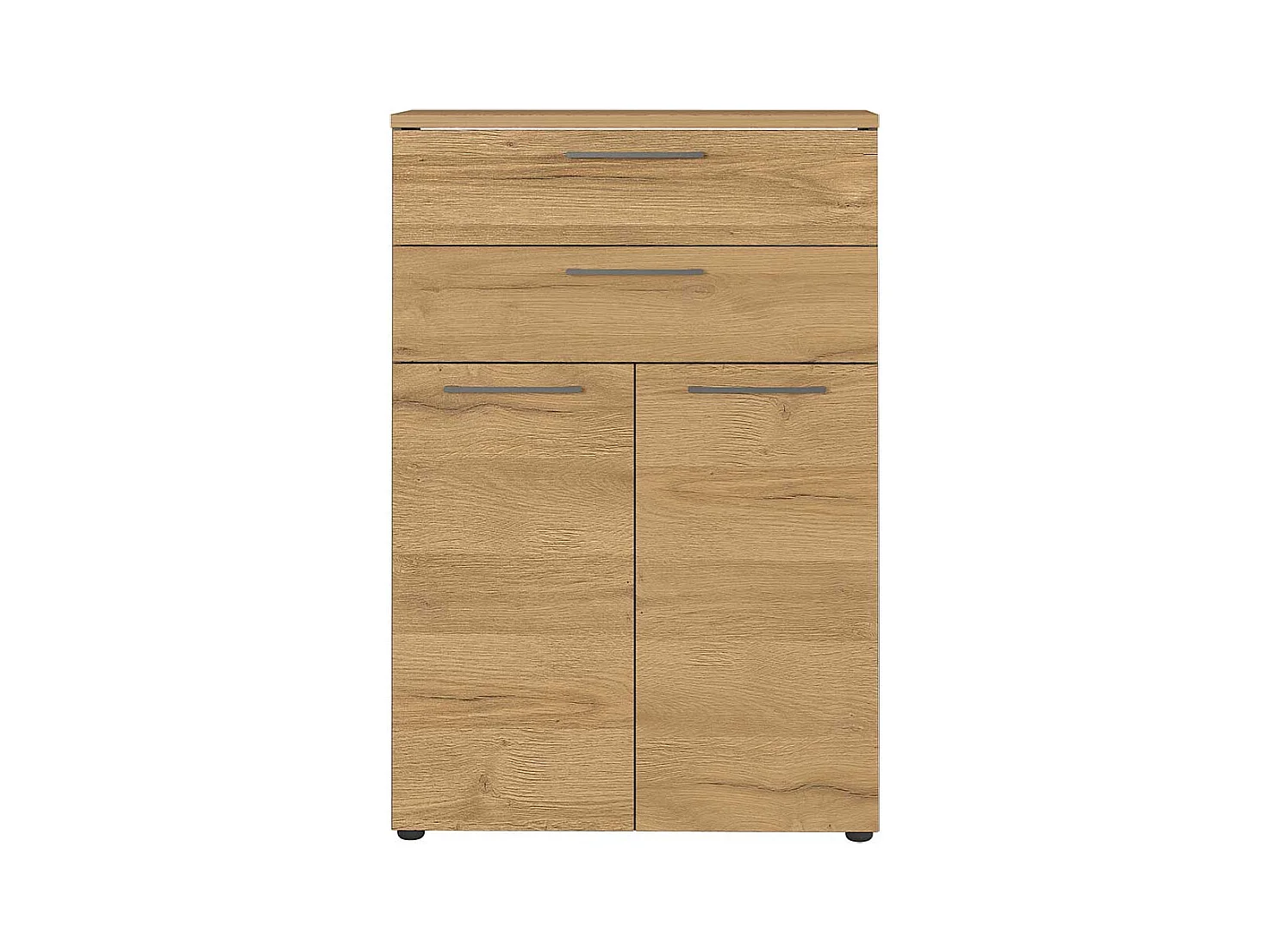 Büro Kommode in Wildeichefarben und Dunkelgrau 120 cm hoch