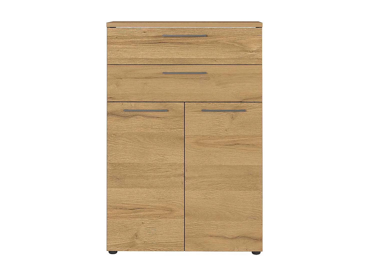 Büro Kommode in Wildeichefarben und Dunkelgrau 120 cm hoch