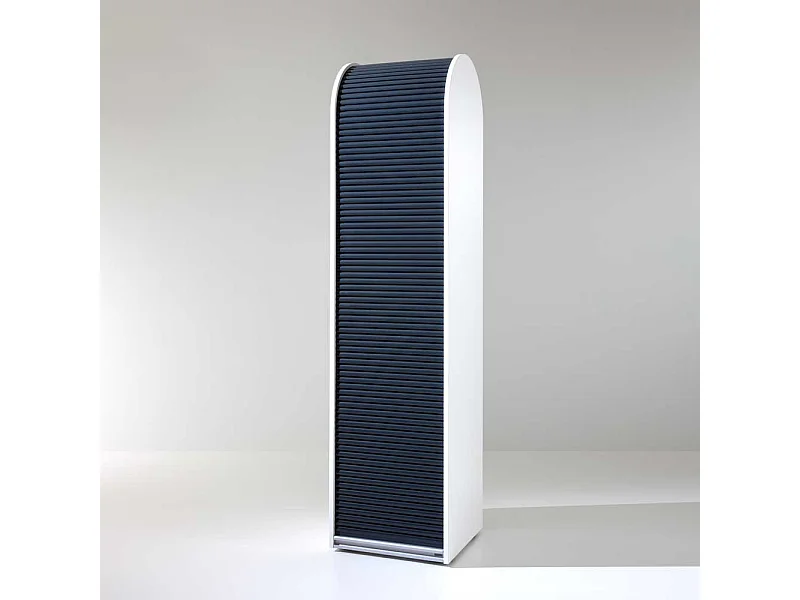 Aktenschrank mit Rollade Schwarz Weiß