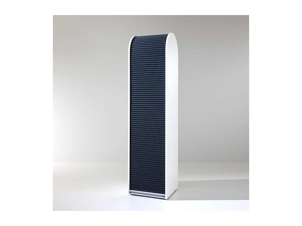 Aktenschrank mit Rollade Schwarz Weiß