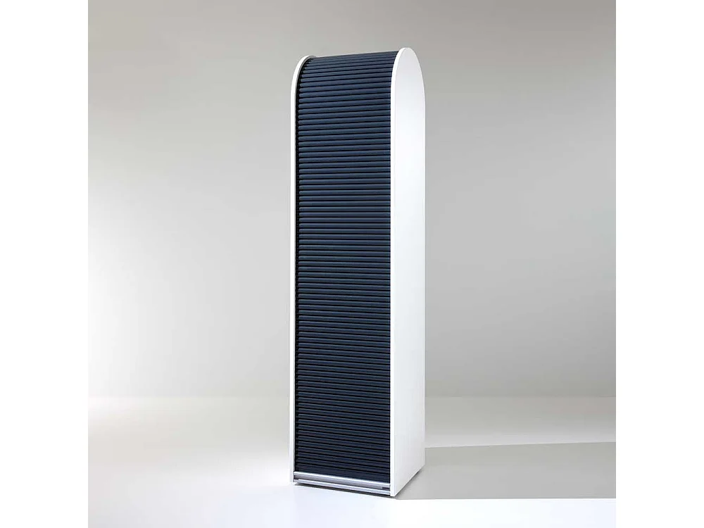 Aktenschrank mit Rollade Schwarz Weiß