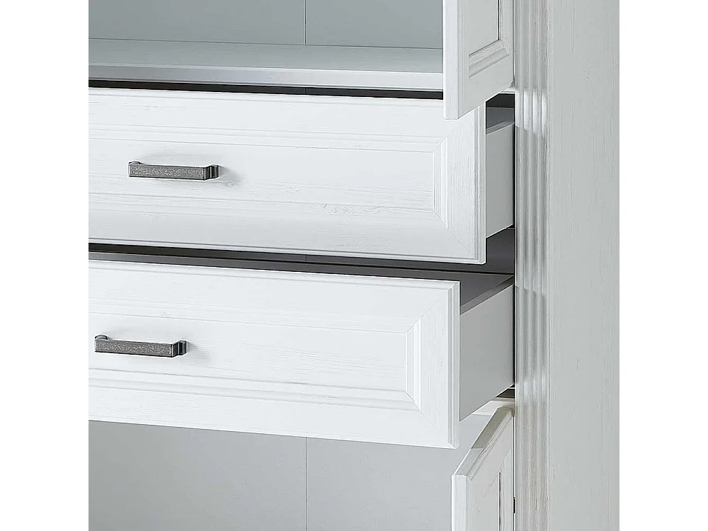 Ordner Büroschrank in Weiß Türen und Schubkästen