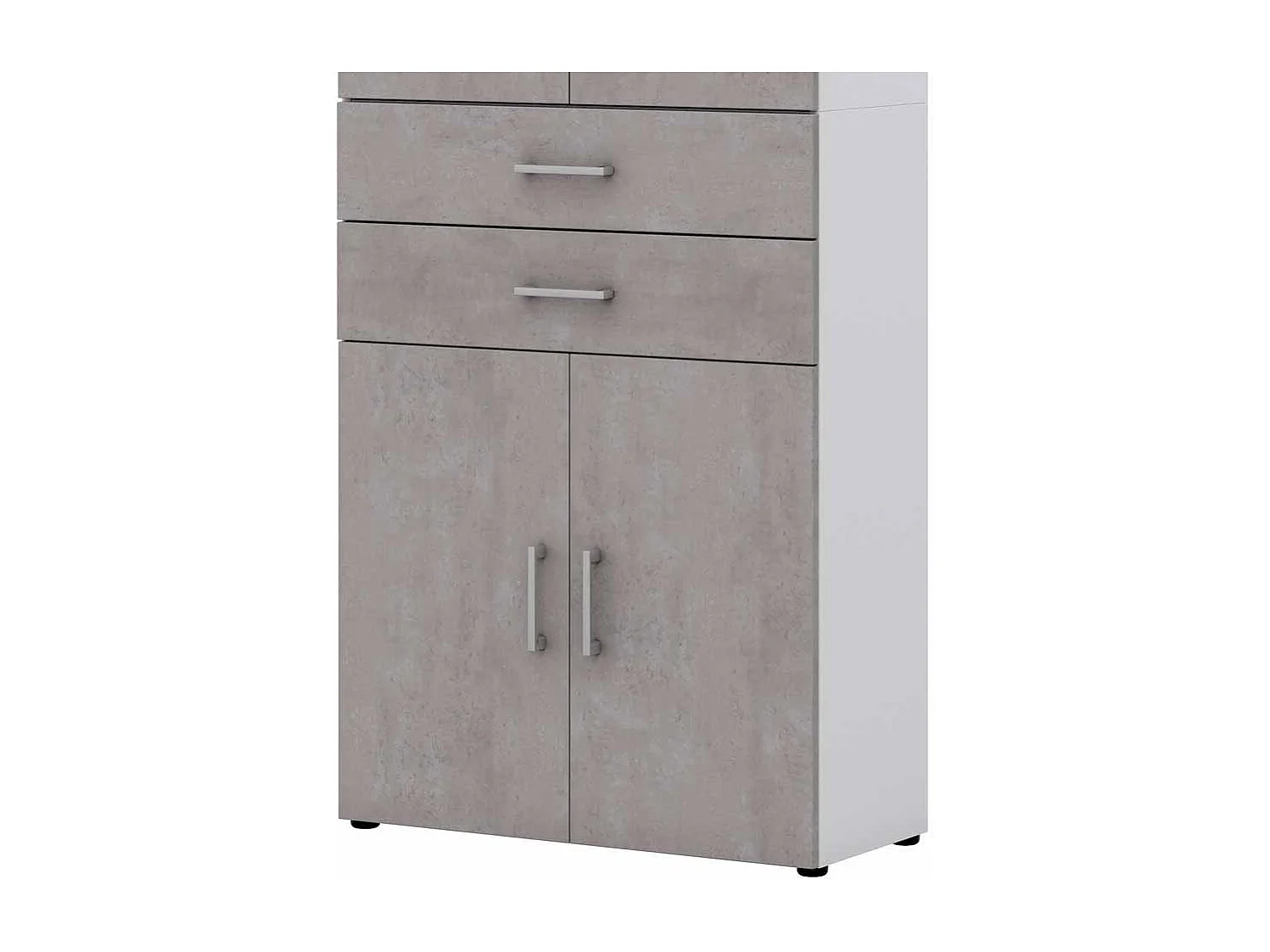 Ordnerschrank in Beton Grau Wei�
