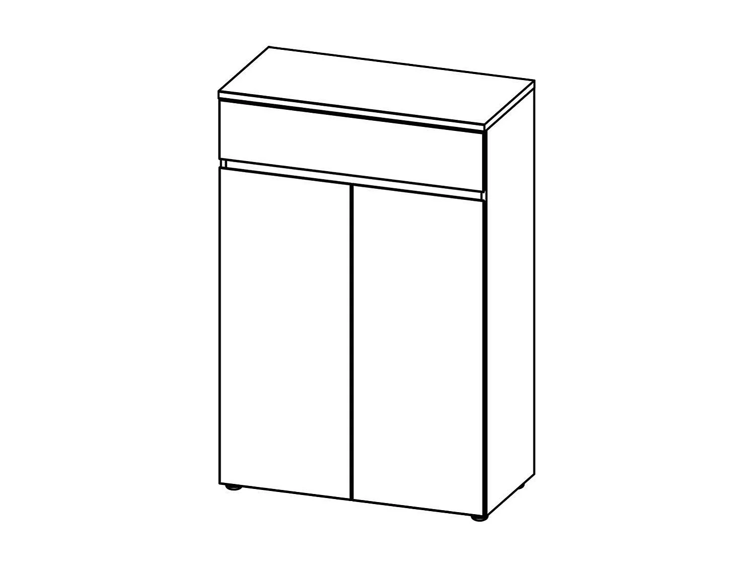 Home Office Aktenschrank 120 cm hoch einer Schublade