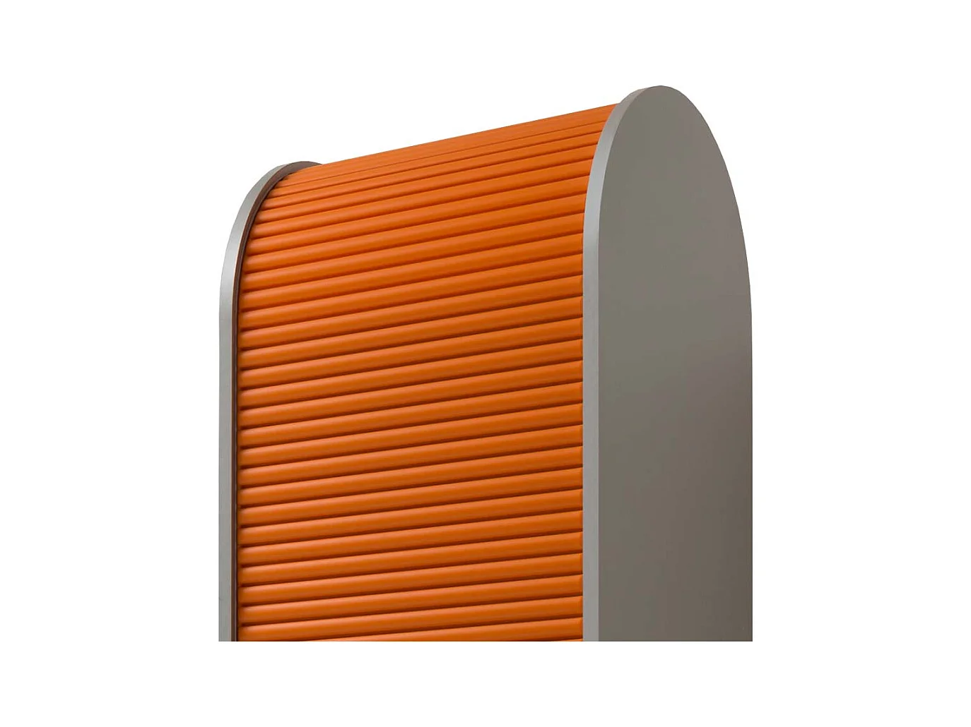 Büroschrank mit Rollo Orange Silberr