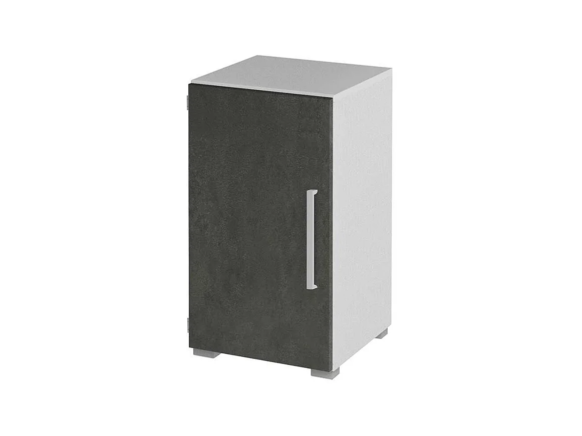 Kleiner Aktenschrank in Wei� Grau 40 cm breit