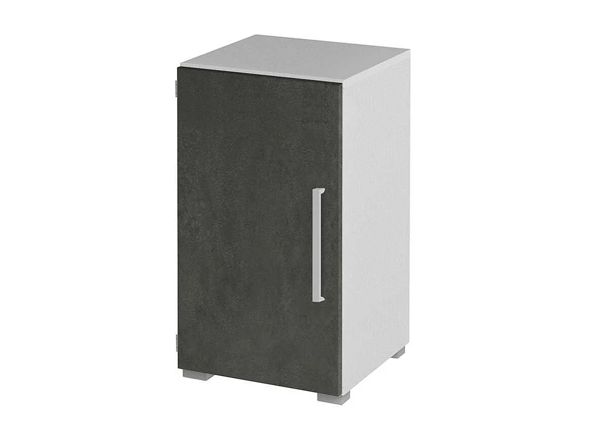 Kleiner Aktenschrank in Wei� Grau 40 cm breit