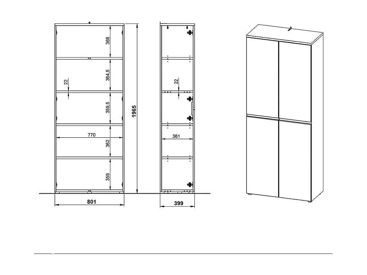 Schrank Büro Officeschrank in modernem Design mit Drehtüren