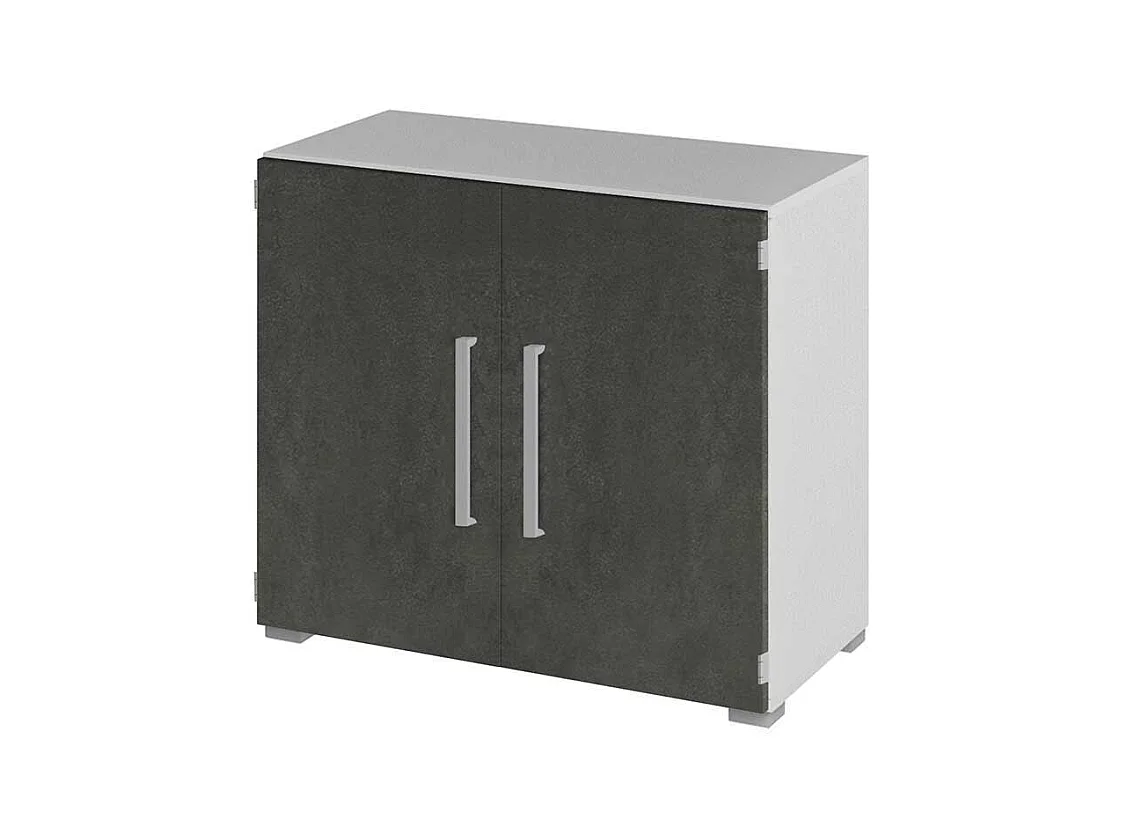 B�ro Aktenschrank in Grau Wei� 80 cm