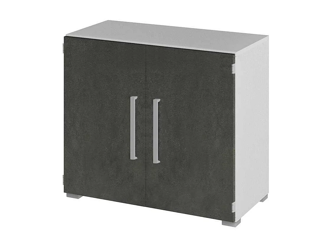 B�ro Aktenschrank in Grau Wei� 80 cm