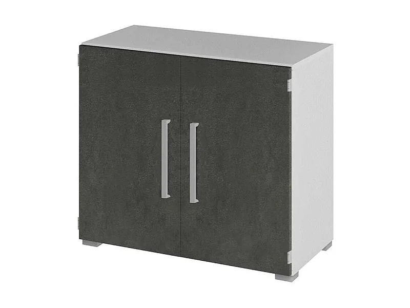 B�ro Aktenschrank in Grau Wei� 80 cm