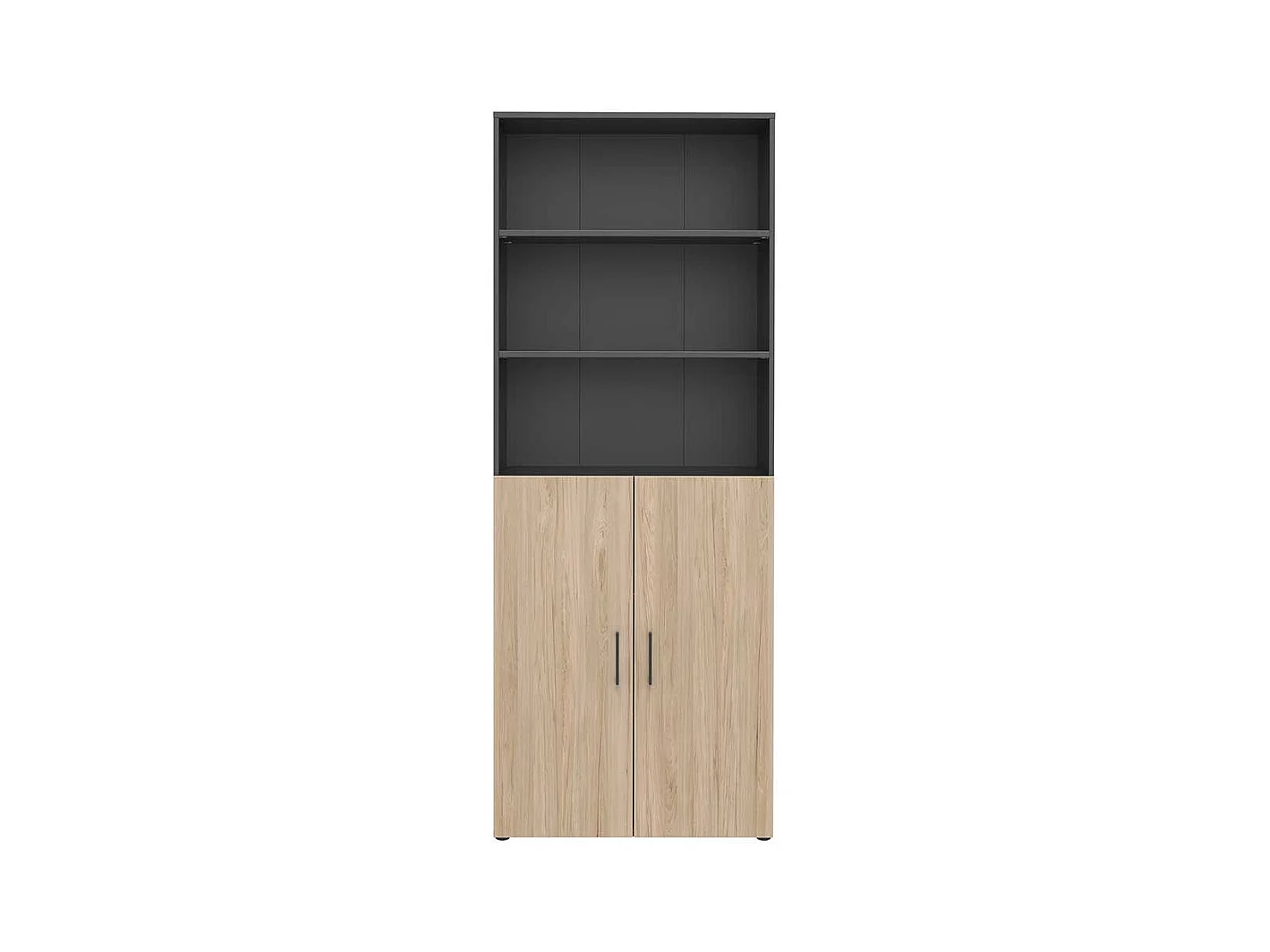 Aktenschrank hoch in Holzoptik Hickory Anthrazit