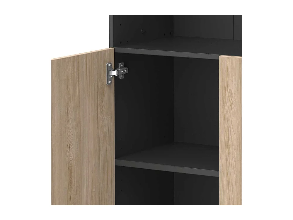 Aktenschrank hoch in Holzoptik Hickory Anthrazit