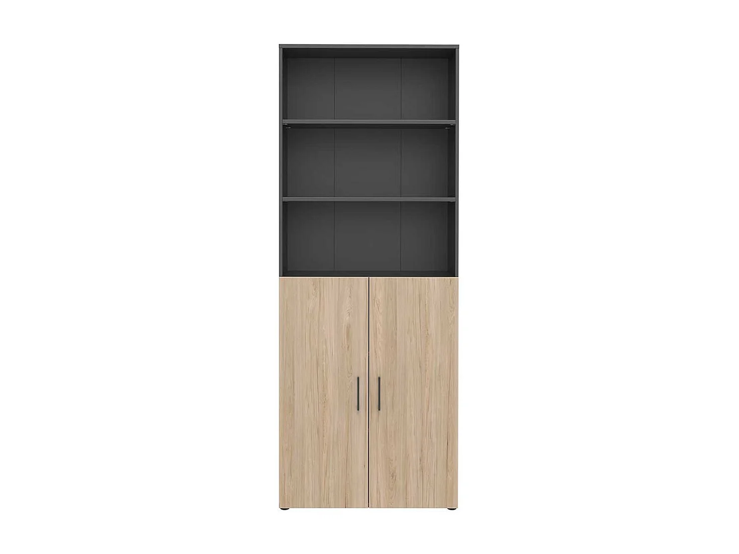 Aktenschrank hoch in Holzoptik Hickory Anthrazit