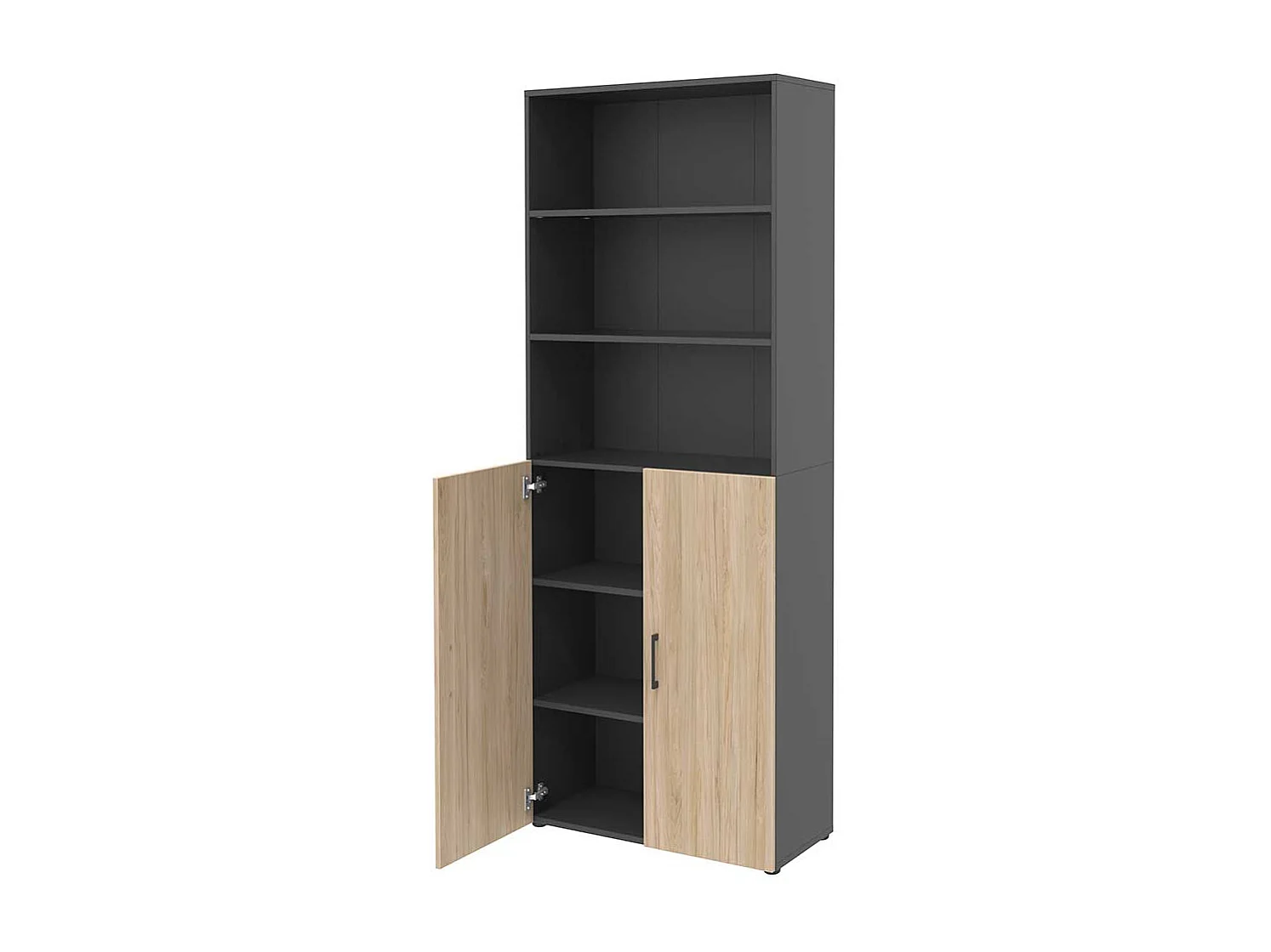 Aktenschrank hoch in Holzoptik Hickory Anthrazit