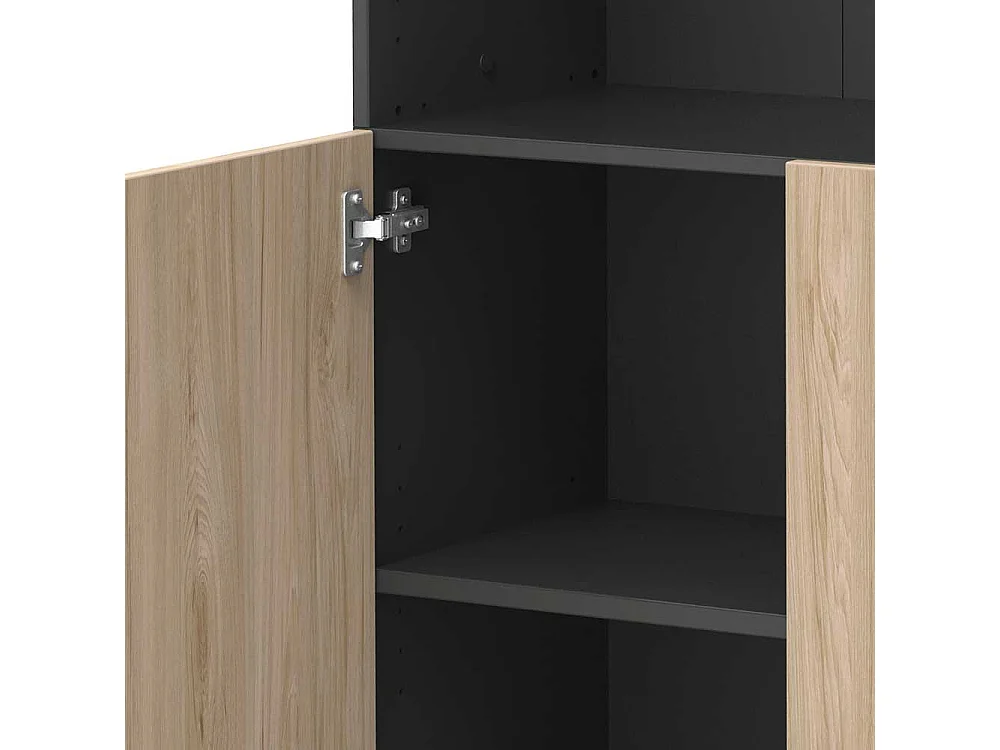 Aktenschrank hoch in Holzoptik Hickory Anthrazit