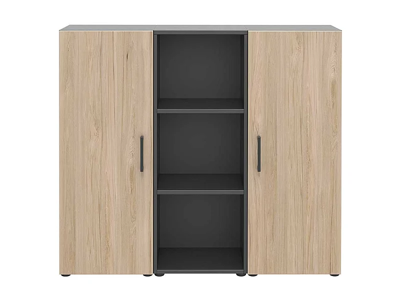 Officeschrank 2 t�rig Hickory Holzoptik & Anthrazit