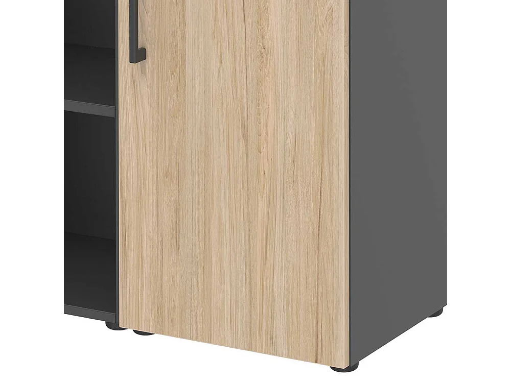 Officeschrank 2 t�rig Hickory Holzoptik & Anthrazit