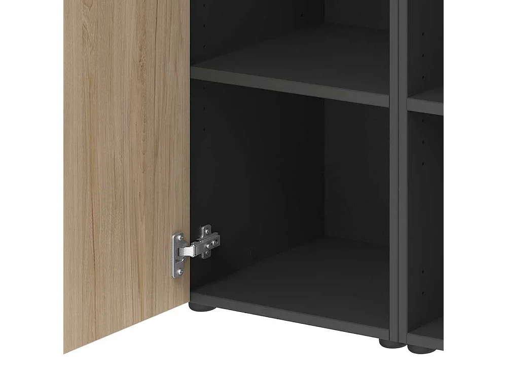 Officeschrank 2 t�rig Hickory Holzoptik & Anthrazit