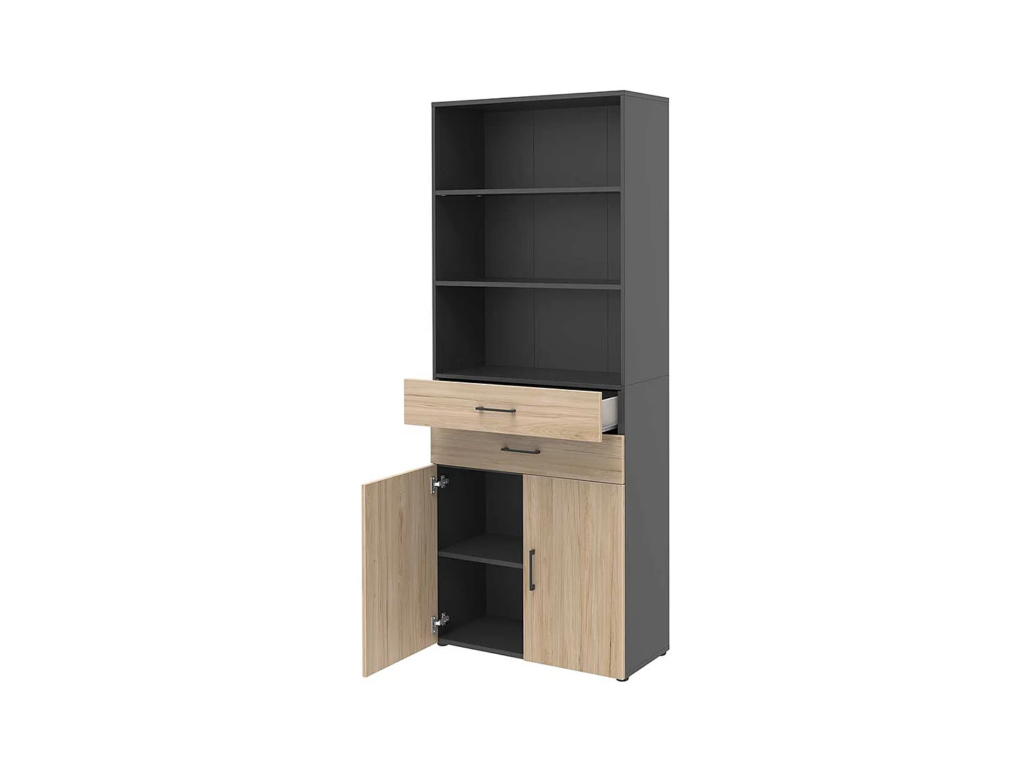 Akten B�roschrank in Hickory Holzoptik Anthrazit