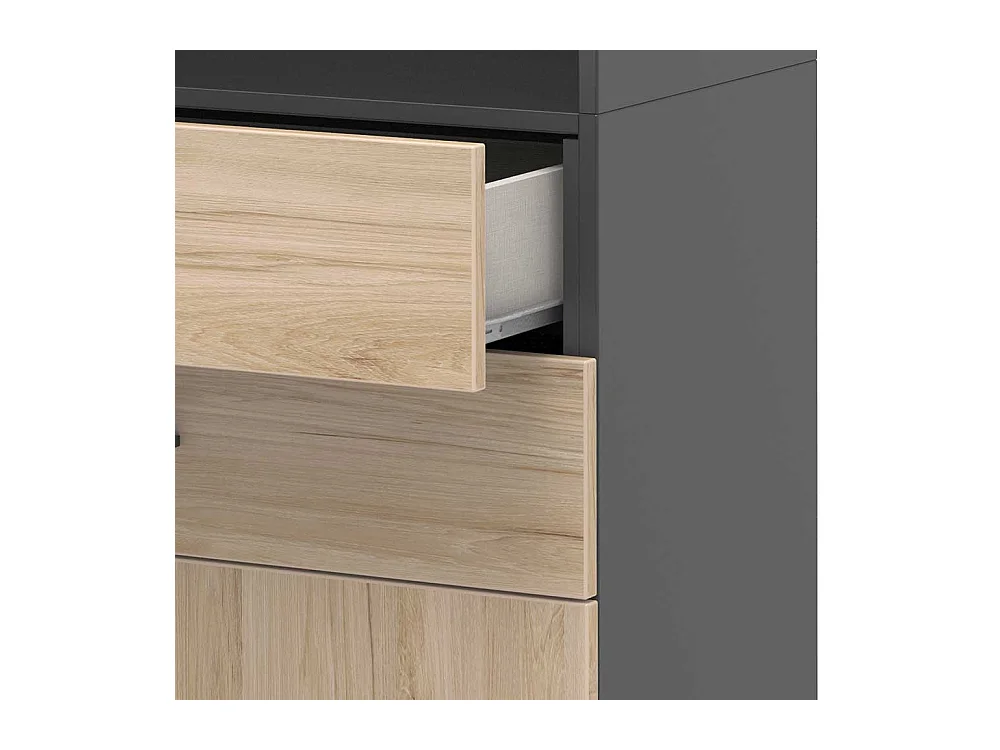 Akten B�roschrank in Hickory Holzoptik Anthrazit