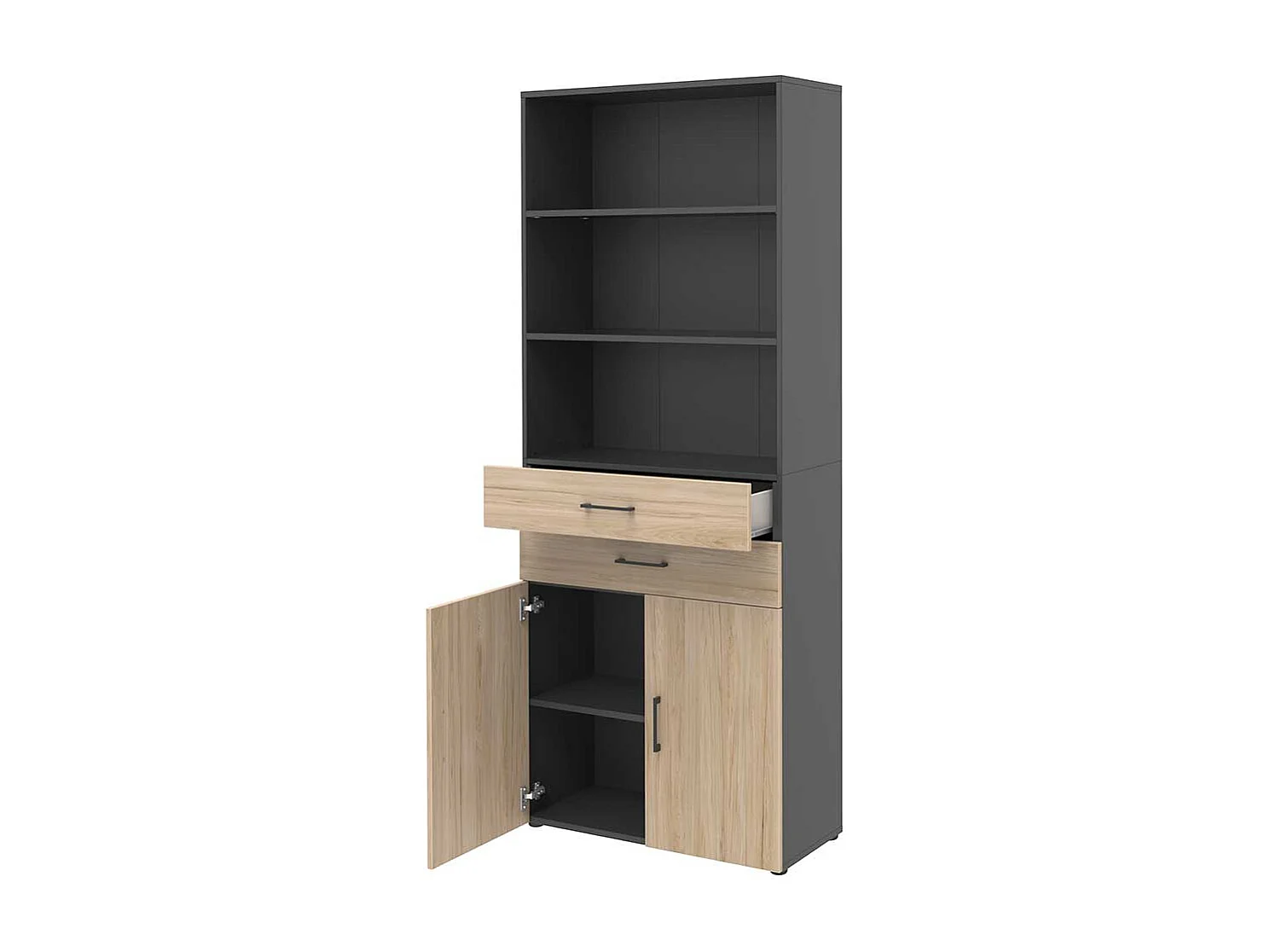 Akten B�roschrank in Hickory Holzoptik Anthrazit