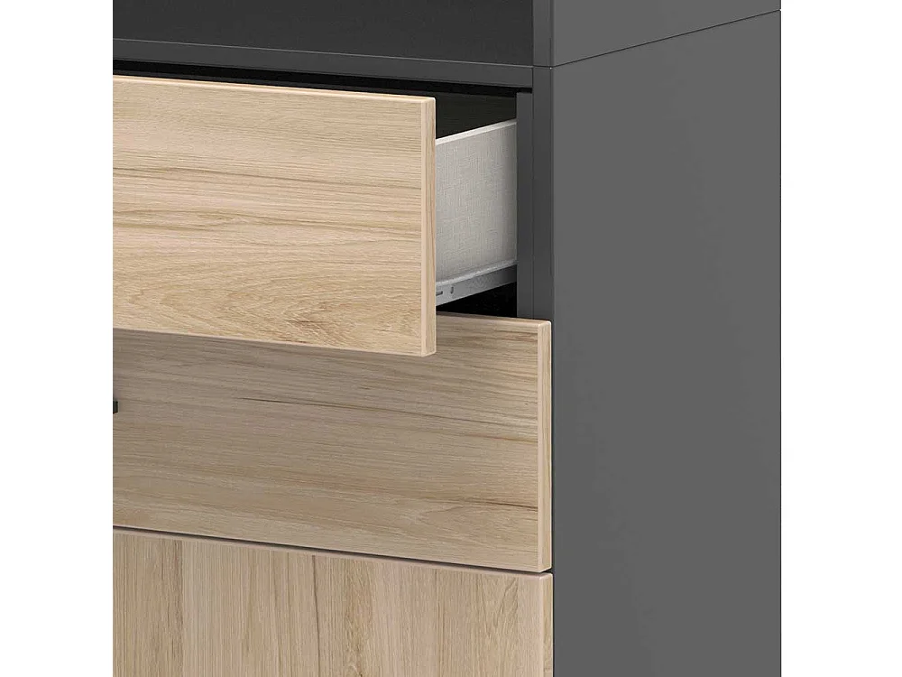 Akten B�roschrank in Hickory Holzoptik Anthrazit