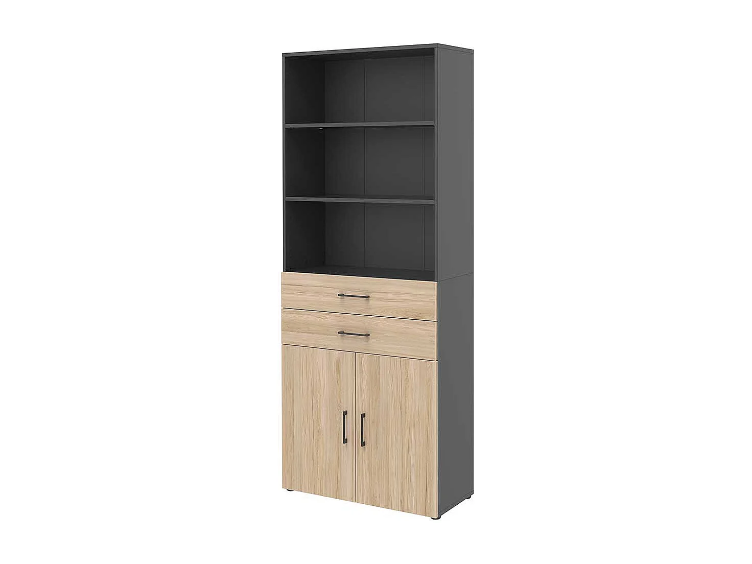 Akten B�roschrank in Hickory Holzoptik Anthrazit