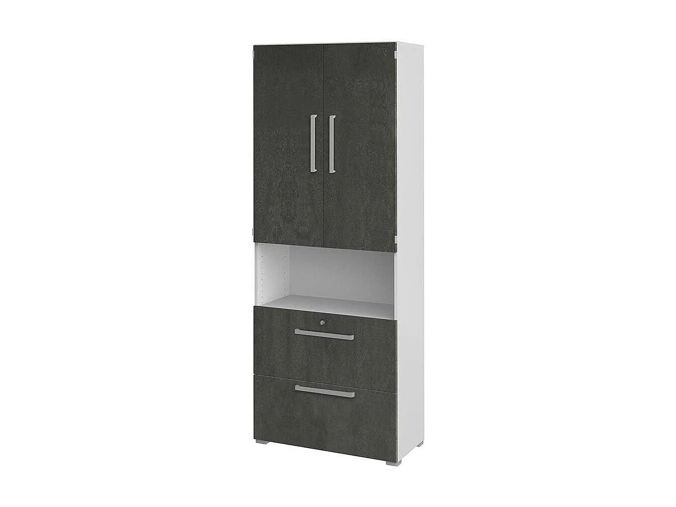 Aktenschrank in Grau Wei� 80 cm