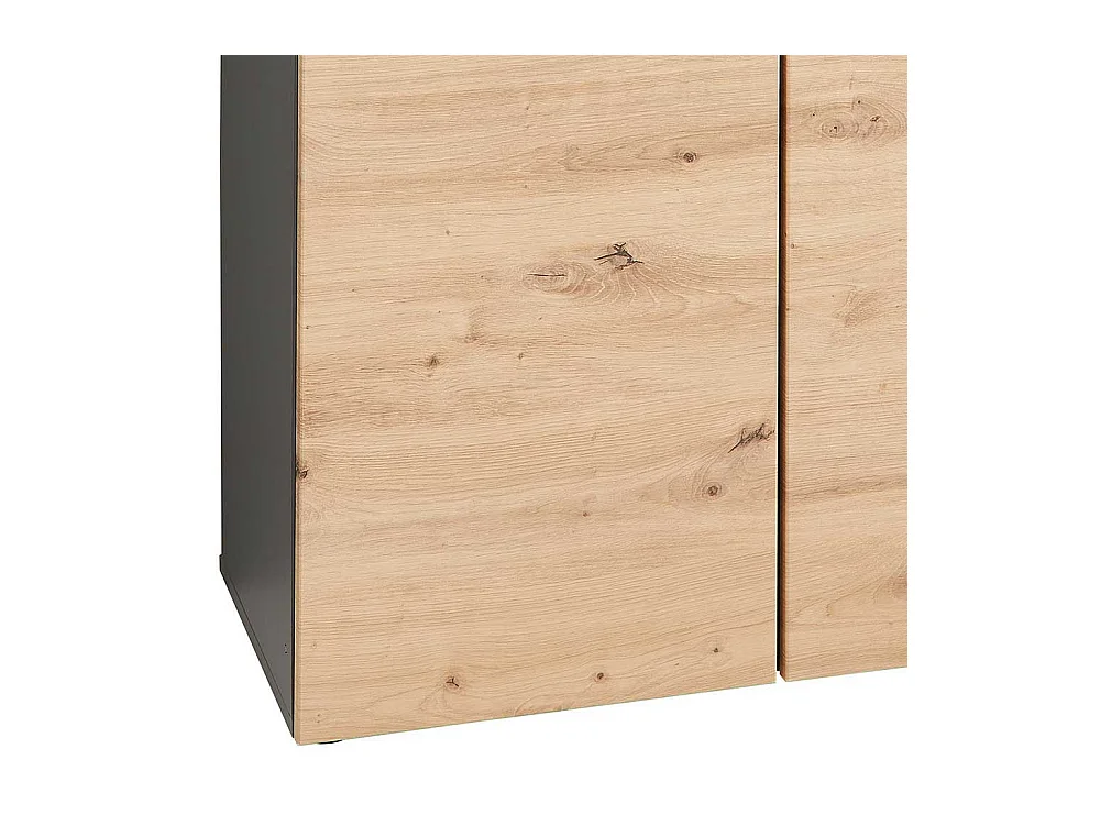 Aktenschrank klein in Wildeichefarben & Dunkelgrau 75 cm breit