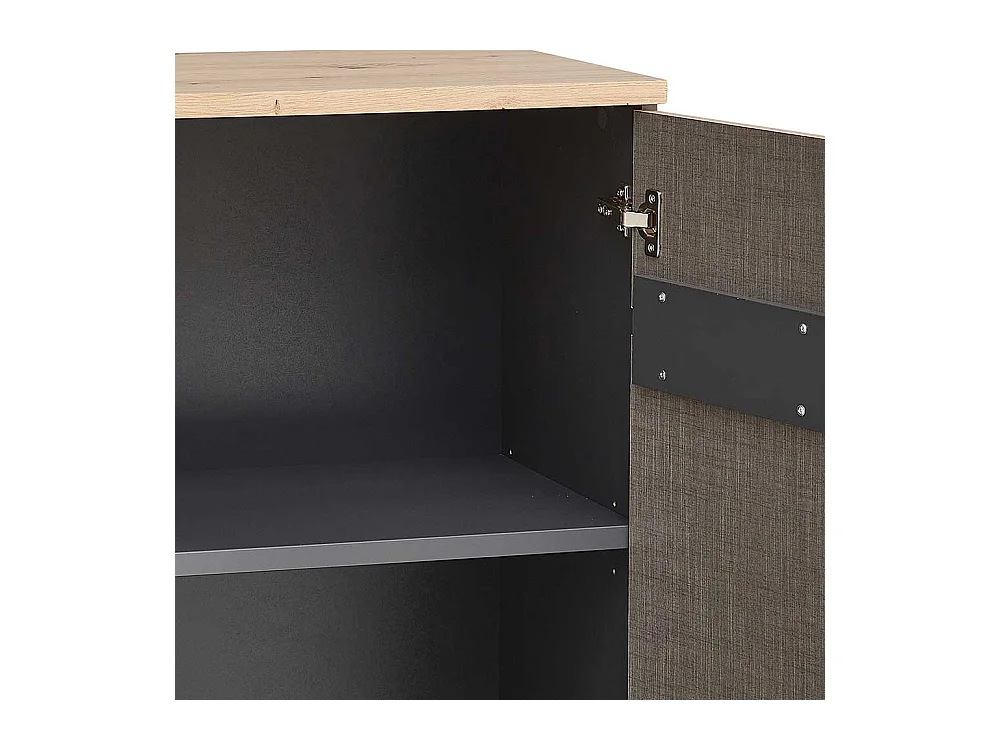 Aktenschrank klein in Wildeichefarben & Dunkelgrau 75 cm breit