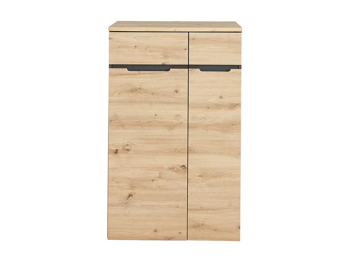 Aktenschrank klein in Wildeichefarben & Dunkelgrau 75 cm breit