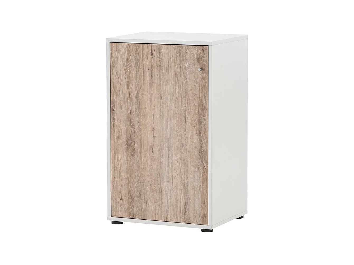 Aktenregal mit Tür in Wildeichefarben und Weiß 168 cm hoch