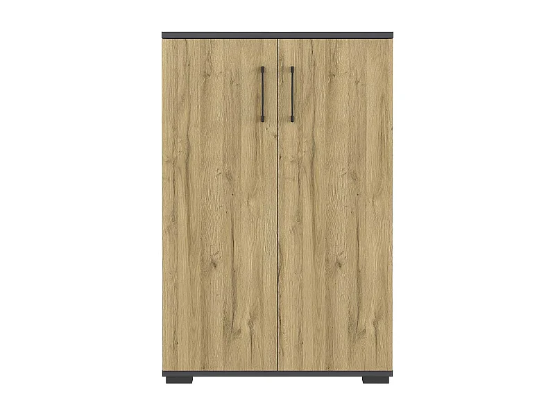 Büroschrank in Wildeichefarben und Dunkelgrau 80 cm breit